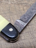 Vtg Kutmaster 2 Blade Folding Pocket Pen Knife Faux Mother Of Pearl Handle