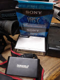 Vtg JVC Compact VHSC Model GR AX47 5 Head Camcorder with Bag Charger Tapes Cords