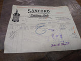 Vtg 1926 Antique Receipt Bill Sanford Mfg Co Chicago for Writing Ink and Fluid
