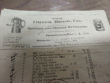 Vtg 1923 Antique Bill Receipt Grier Bros Co Tinware Miners Supplies Pittsburgh