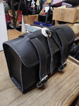 Vtg Hard Leather Motorcycle Handlebar Fork Tool Bag Concho Biker Gear 10" x 7"