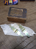 Vtg NOS 1 Dozen Pair Brass Cabinet Hinges Brainerd Mfg Co. 5/8" x 2 3/4" in Box!