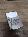 Vtg 1984 Zippo Cigarette Lighter USS KLAKRING FFG 42 Polished Chrome Nice Shape!