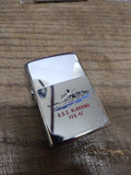 Vtg 1984 Zippo Cigarette Lighter USS KLAKRING FFG 42 Polished Chrome Nice Shape!