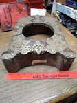 Vtg Antique Shelf Mantle Clock Wooden Case Tramp Art Brass Fancy Decor Primitive