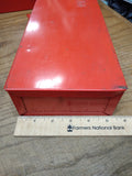 Vtg Snap On Tools Corp. KRA 104 Red Heavy Steel Tool Box 14" x 5 1/4" Nice! #1