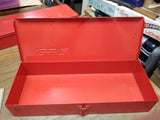 Vtg Snap On Tools Corp. KRA 104 Red Heavy Steel Tool Box 14" x 5 1/4" Nice! #1