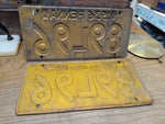 Vtg Matching Set Pennsylvania 1936 License Plate Tag 89L96 Man Cave Hot Rat Rod