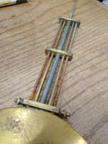 Vtg Antique Brass Tall Case Grandfather Clock Adjustable Pendulum Bob 6" Dia.