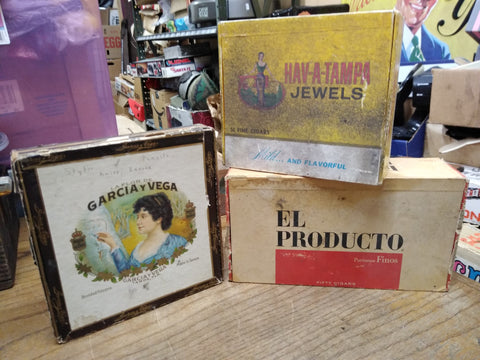 Vtg 3 Piece Cigar Box Lot La Flor De Garcia Y Vega Hav A Tampa El Producto