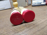Vtg 2 Piece Lot Ever Ready Sterilized 150 Cream and Red Shaving Brush