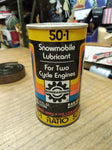 Vtg Bombardier Snowmobile 50/1 SAE 40 Lubricant Tin Oil Can 12oz Full USA