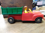 Vtg Marx Wind Up Red Dump Truck with Moving Driver and Dump Bed Made in The USA