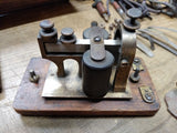Vtg 1895 Antique Lyman, Ashcroft B&O RR Telegraph Key Sounder Parts Dovetail Box
