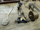 Vtg 1895 Antique Lyman, Ashcroft B&O RR Telegraph Key Sounder Parts Dovetail Box