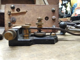 Vtg 1895 Antique Lyman, Ashcroft B&O RR Telegraph Key Sounder Parts Dovetail Box