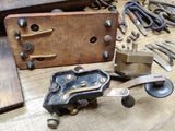 Vtg 1895 Antique Lyman, Ashcroft B&O RR Telegraph Key Sounder Parts Dovetail Box