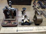 Vtg 1895 Antique Lyman, Ashcroft B&O RR Telegraph Key Sounder Parts Dovetail Box