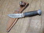 Vtg Marbles Gladstone Fixed Blade Knife Leather Handle Sheath Pat'd 1916 USA