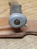 Vtg Marbles Gladstone Fixed Blade Knife Leather Handle Sheath Pat'd 1916 USA