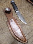 Vtg Marbles Gladstone Fixed Blade Knife Leather Handle Sheath Pat'd 1916 USA