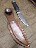 Vtg Marbles Gladstone Fixed Blade Knife Leather Handle Sheath Pat'd 1916 USA