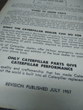 VTG 1957 Caterpillar Tractor #20 Scraper Parts Catalog 11C1 to 11C1011 64 Pages