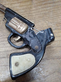 Vtg Rare Western King Double Barrel Cowboy 6 Shooter Pop Gun Pistol Works Good!