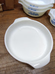 Vtg 6 Pc Lot Anchor Hocking Fire King Milk Glass Blue Cornflower 9" 3x1Qt 2x12Oz