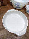 Vtg 6 Pc Lot Anchor Hocking Fire King Milk Glass Blue Cornflower 9" 3x1Qt 2x12Oz