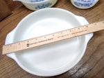 Vtg 6 Pc Lot Anchor Hocking Fire King Milk Glass Blue Cornflower 9" 3x1Qt 2x12Oz