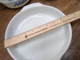 Vtg 6 Pc Lot Anchor Hocking Fire King Milk Glass Blue Cornflower 9" 3x1Qt 2x12Oz
