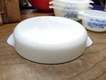 Vtg 6 Pc Lot Anchor Hocking Fire King Milk Glass Blue Cornflower 9" 3x1Qt 2x12Oz