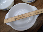 Vtg 6 Pc Lot Anchor Hocking Fire King Milk Glass Blue Cornflower 9" 3x1Qt 2x12Oz