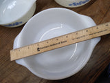 Vtg 6 Pc Lot Anchor Hocking Fire King Milk Glass Blue Cornflower 9" 3x1Qt 2x12Oz