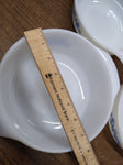 Vtg 6 Pc Lot Anchor Hocking Fire King Milk Glass Blue Cornflower 9" 3x1Qt 2x12Oz