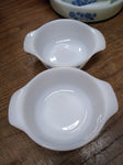 Vtg 6 Pc Lot Anchor Hocking Fire King Milk Glass Blue Cornflower 9" 3x1Qt 2x12Oz