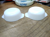 Vtg 6 Pc Lot Anchor Hocking Fire King Milk Glass Blue Cornflower 9" 3x1Qt 2x12Oz