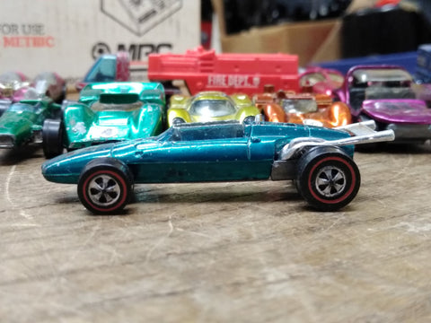 Vtg Hot Wheels REDLINE 1969 Green Indy Eagle Mattel Inc. Hong Kong Nice Shape!