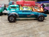 Vtg Hot Wheels REDLINE 1969 Green Indy Eagle Mattel Inc. Hong Kong Nice Shape!