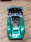 Vtg Hot Wheels REDLINE 1968 Green McLaren M6A Mattel USA With Button