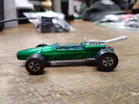 Vtg Hot Wheels REDLINE 1969 Green Brabham Repco F1 Mattel Hong Kong Nice Shape!