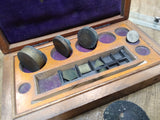 Vtg Antique BKH Co SF Germany Apothecary Pharmacy Assayer Scale Weights Wood Box
