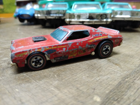 Vtg 1974 Hot Wheels Redline #23 Red Ford Torino Diecast Stock Car Hong Kong