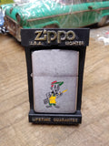 Vtg 1960 Zippo Enamel Paint Brushed Chrome Cigarette Lighter w/Box