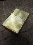 Vtg 2003 Zippo Brushed Gold Plated Brass Cigarette Lighter in Good Shape!
