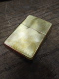 Vtg 2003 Zippo Brushed Gold Plated Brass Cigarette Lighter in Good Shape!