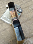 Vtg 2003 Zippo Brushed Gold Plated Brass Cigarette Lighter in Good Shape!