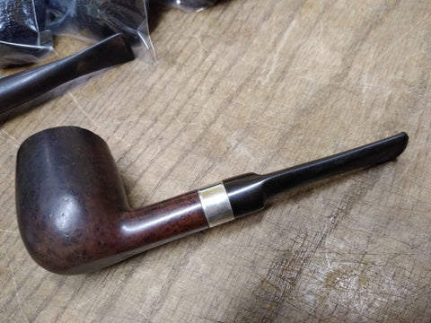 Vtg Irwin's London Made 9436 Billiard Saddle Stem Metal Ring Tobacco Pipe