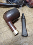 Vtg Irwin's London Made 9436 Billiard Saddle Stem Metal Ring Tobacco Pipe